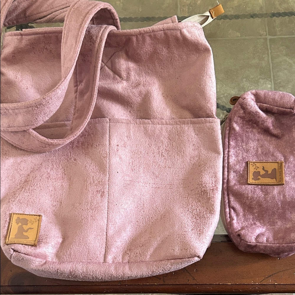 New hope girls Chic Pink Suede Shoulder Bag Set